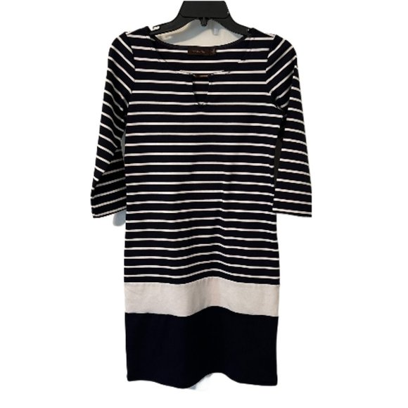 The Limited Navy Stripe Shift 3/4 Sleeve Dress Size XS - Picture 1 of 4